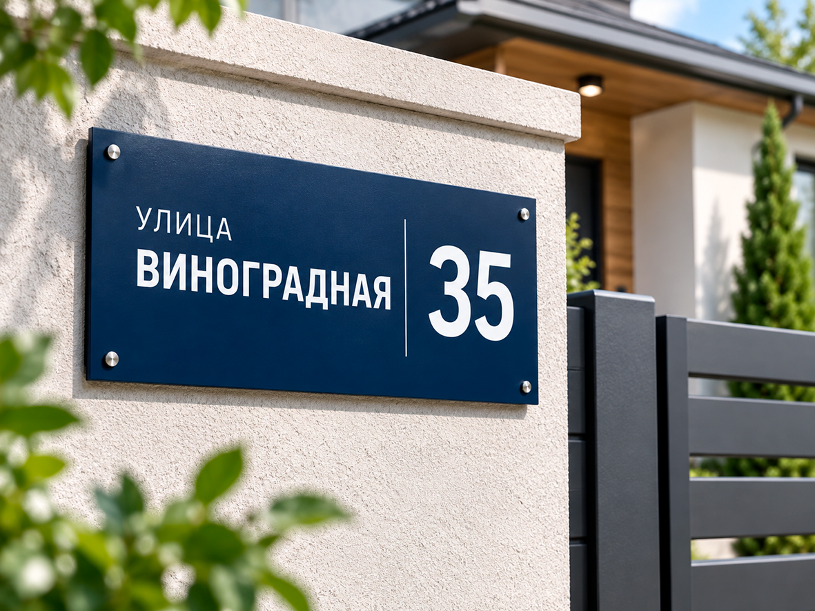 Адресная табличка Улица Виноградная 35