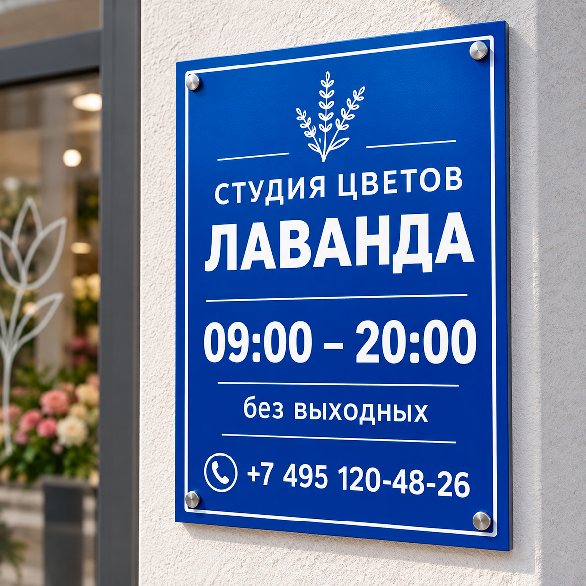 Информационная табличка с режимом работы